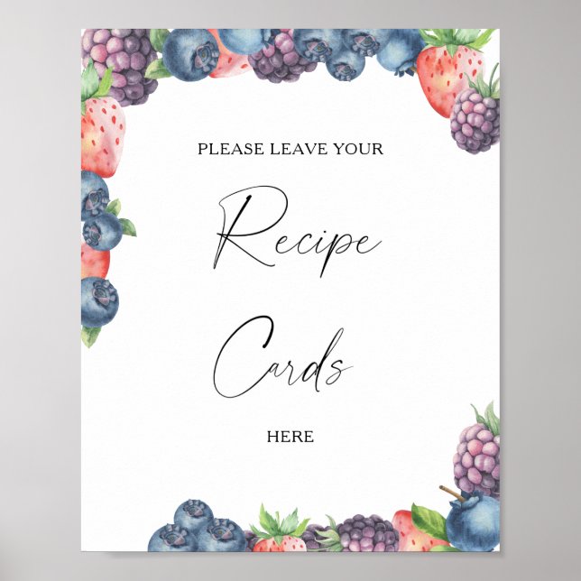 Poster Baies sucrées - Votre carte de recettes ici (Devant)