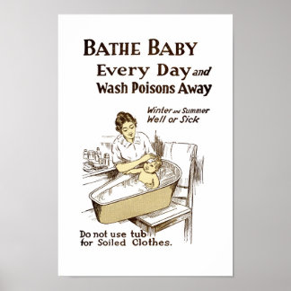 Poster Baignez Votre Bébé Tous Les Jours