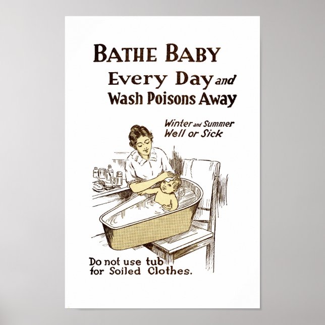 Poster Baignez Votre Bébé Tous Les Jours (Devant)