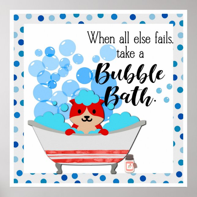 Poster Baignoire Baignoire Bain Carton Chat Salle de bain (Devant)