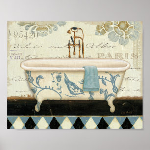 Poster Baignoire française vintage