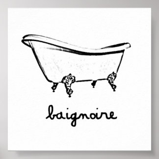 Poster BAIGNOIRE vintage