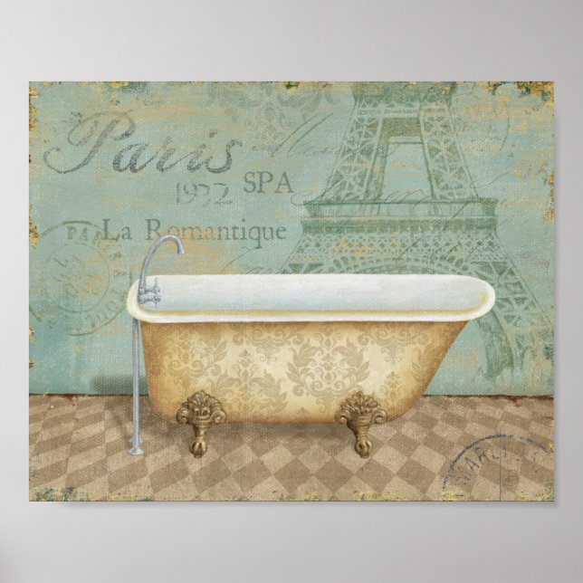 Poster Baignoire vintage Brown (Devant)