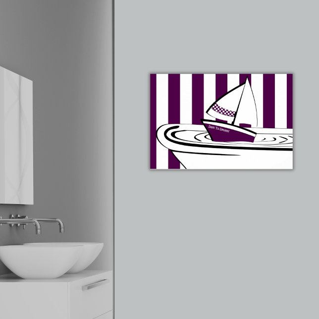 Poster Baignoire violet Abstraite Toy Bateau à voile (Abstract Purple Bathtub Toy Sailing Boat, Dare to Dream!, Poster, Bathroom)
