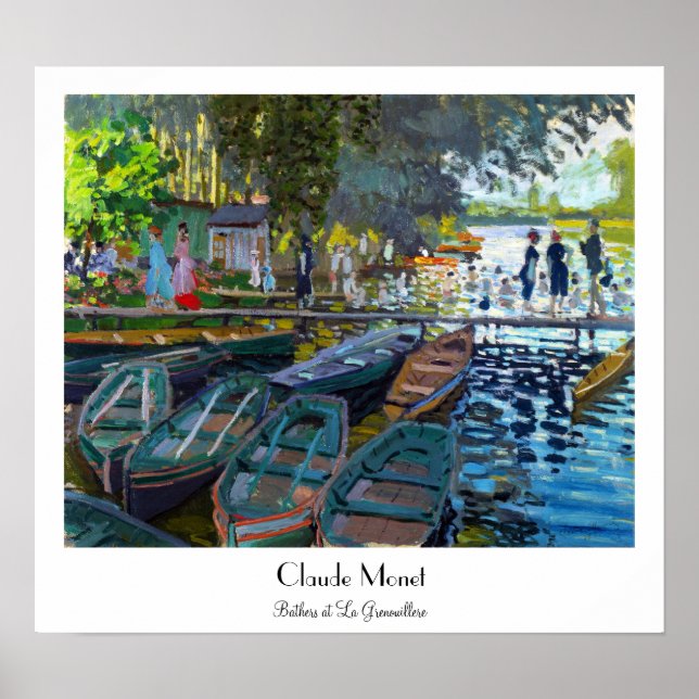 Poster Baignoires à La Grenouillere Claude Monet (Devant)