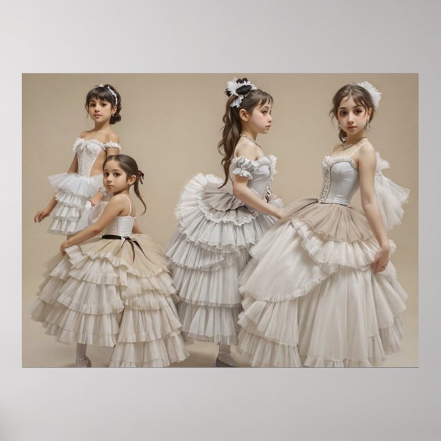 Poster  Bailarinas con trajes románticos  (Devant)