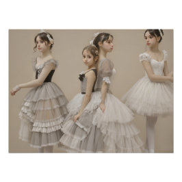 Poster Bailarinas con trajes románticos