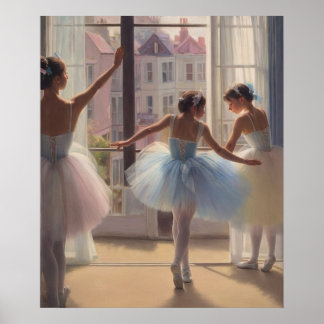 Póster Bailarinas frente a la ventana Poster