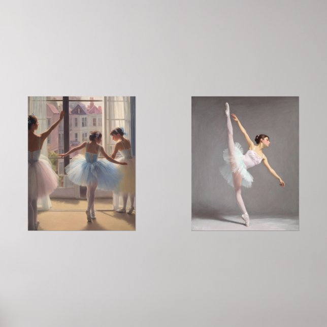 Póster Bailarinas frente a la ventana y Arabesco (Recto)