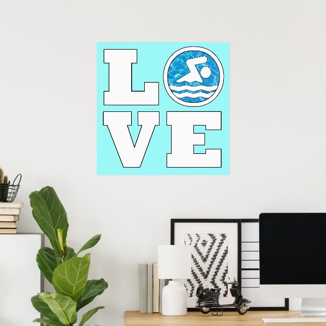 Poster BAIN AMOUR Baignade et plongée Personnalisable (Bureau à domicile)
