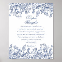 Bain de bébé Blue Chinoiserie Flora Diaper Thought