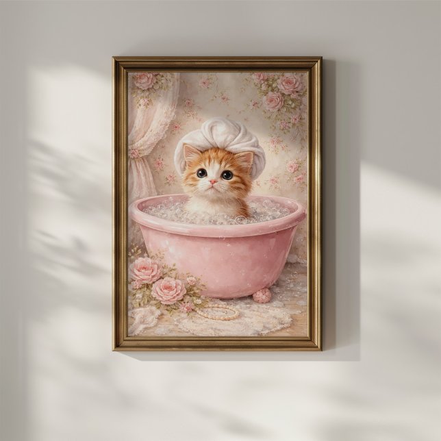 Poster Bain de Chat Mignon (Créateur téléchargé)