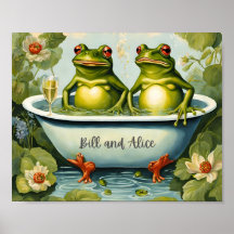 Bain de jardin Couple de grenouille