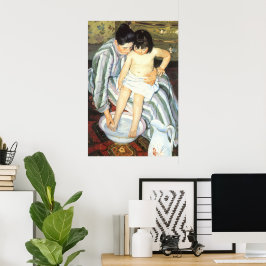 Poster Bain d'enfant par Mary Cassatt Impressionnisme Vin