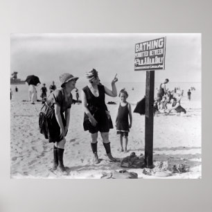 Poster BAINS à LINCOLN PARK - CHICAGO 1919