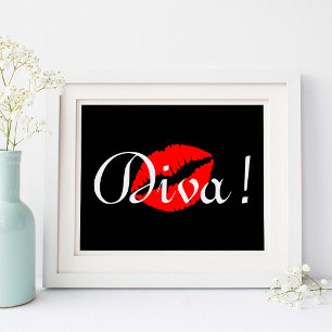 Poster Baiser de diva rouge