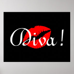 Poster Baiser de diva rouge