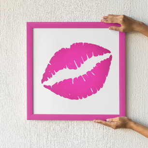 Poster Baiser de rouge à lèvres ombré rose chaud