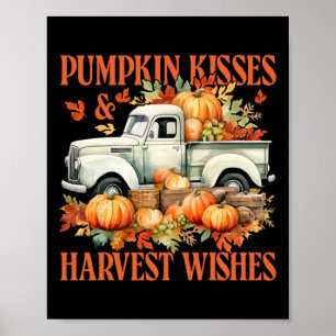 Poster Baisers citrouilles Et Favoris De Récolte Camion F