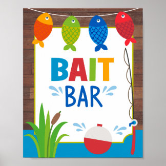 Poster Bait Bar Sign The Big One pêcheur party signe de n