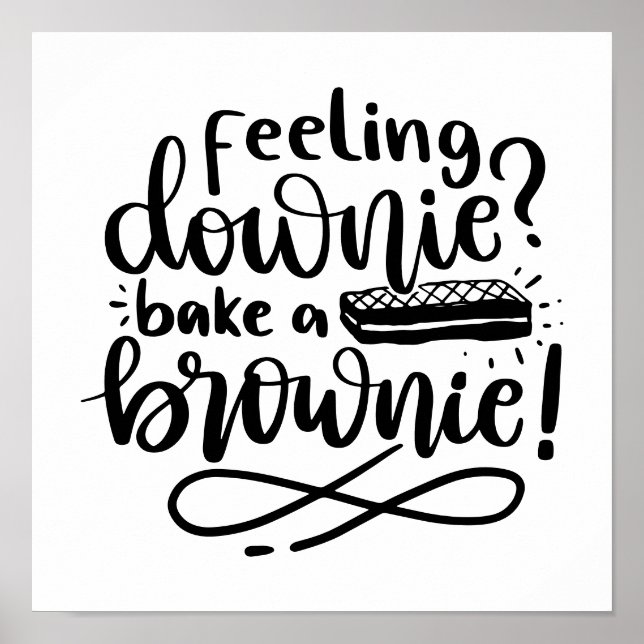 Poster Bake a Brownie pour Baker cadeau (Devant)