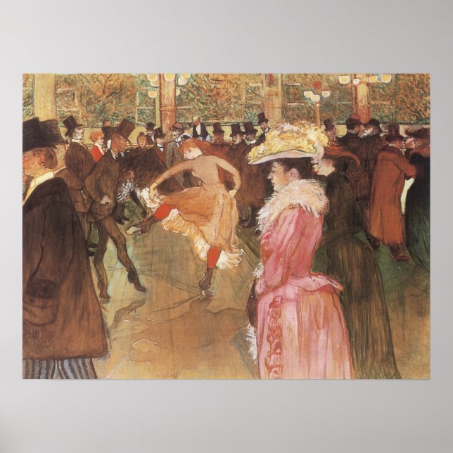 Poster Bal à la discothèque par Toulouse Lautrec (Devant)