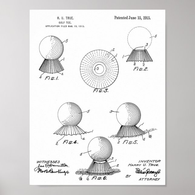 Poster Bal de golf 1915 Design Brevet d'art (Devant)