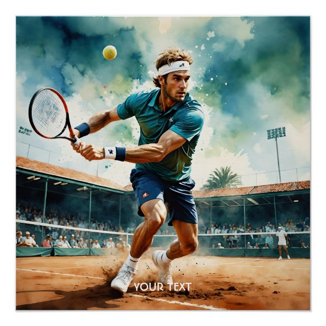 Poster Bal du joueur de tennis de Imaginaire mignon (Devant)