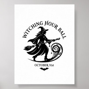 Poster Bal sorcier de l'heure de la sorcellerie Halloween