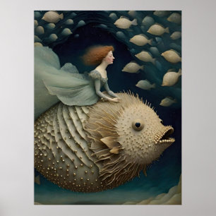Poster Balade d'Imaginaire à bord d'un poisson fourré