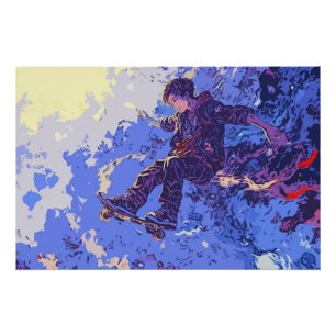 Poster Balade Magique en Skateboard - Skateboardeur