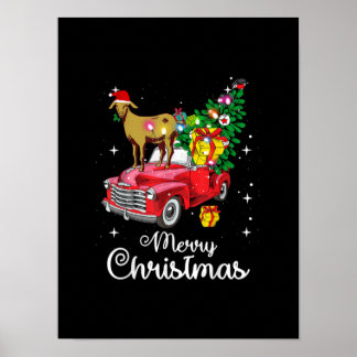 Poster Balades de chèvre Rouge Voiture Noël