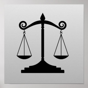 Poster Balance de la justice sur un dégradé