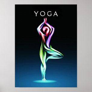Poster Balance interne Pose de l'arbre de Yoga