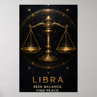 Poster Balance zodiacal de la Balance Symbole d'astrologi