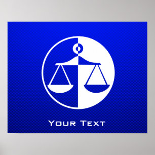 Poster Balances de justice bleue