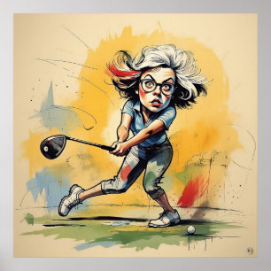 Poster Balançoires de golf uniques - Grand Golf Art Impri
