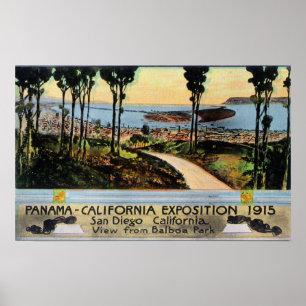 Poster Balboa Park View of City, Panama-CA Expo