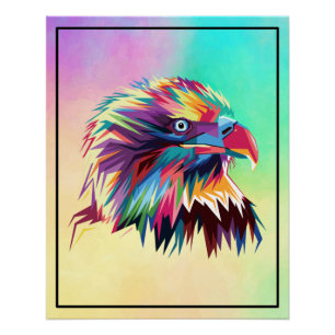 Poster Bald Eagle géométrique Prismatic Design-80590