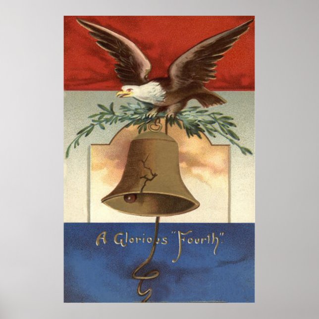 Poster Bald Eagle Liberty Bell 4 juillet (Devant)