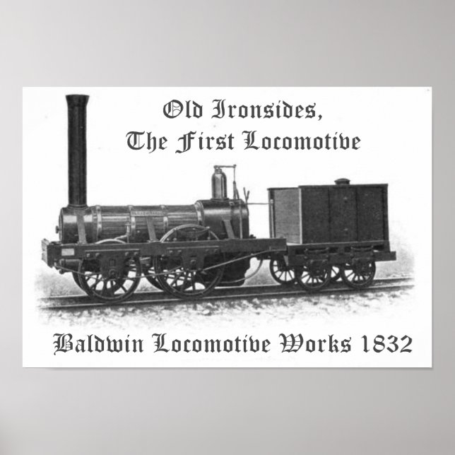 Poster Baldwin Locomotive Works, Vieux Ironsides 1832 (Devant)