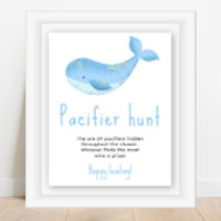 Baleine d'aquarelle - baby shower de chasse au Pac