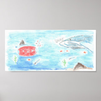 Poster Baleine et Red Runner chantant