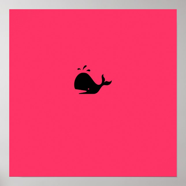 Poster Baleine noire-sur-rouge (Devant)