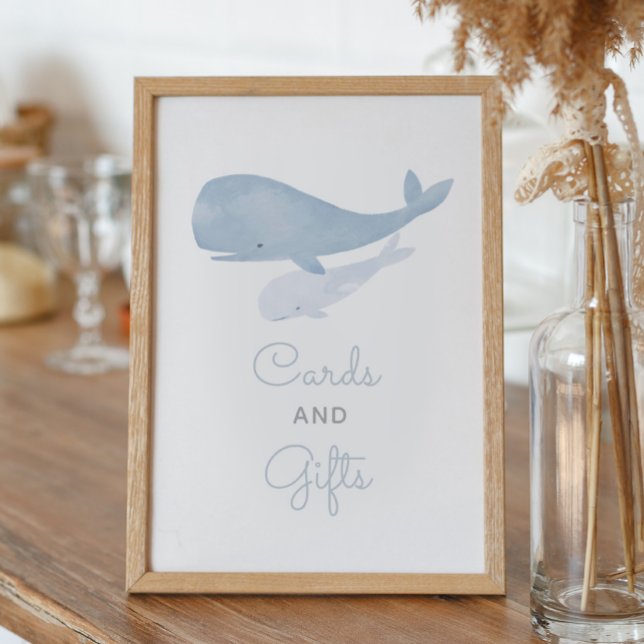Poster Baleine sous la mer Cartes de Baby shower et cadea (Créateur téléchargé)