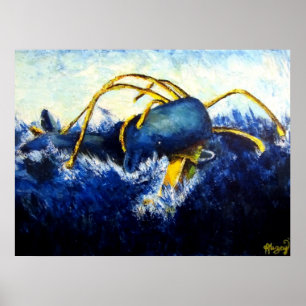 Poster Baleine Vs Calmar Colossal Artiste Original Imprim