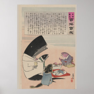 Poster Baleines et poissons dînent sur l'affiche des mari
