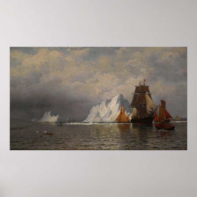 Poster Baleiniers et bateaux de pêche près de la côte de  (Devant)