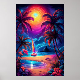 Poster Balise de bord de mer Neon 2