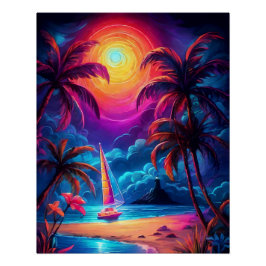 Poster Balise de bord de mer Neon 2